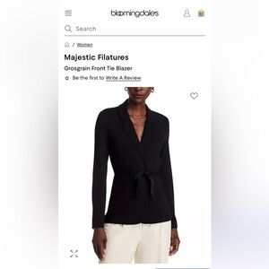 Majestic Filatures Linen Grosgrain Front Tie Blazer